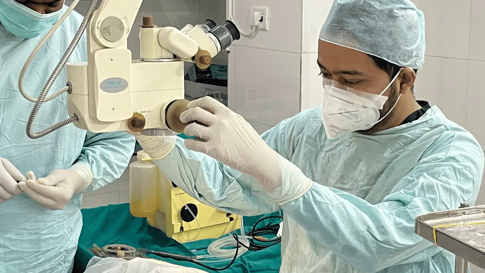 Dr. Mujahid Islam performing eye surgery at Eye First Superspeciality Eye Care